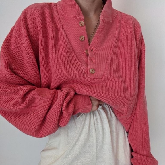 L.L. Bean Sweaters - VNTG Salmon L.L. Bean Henley
